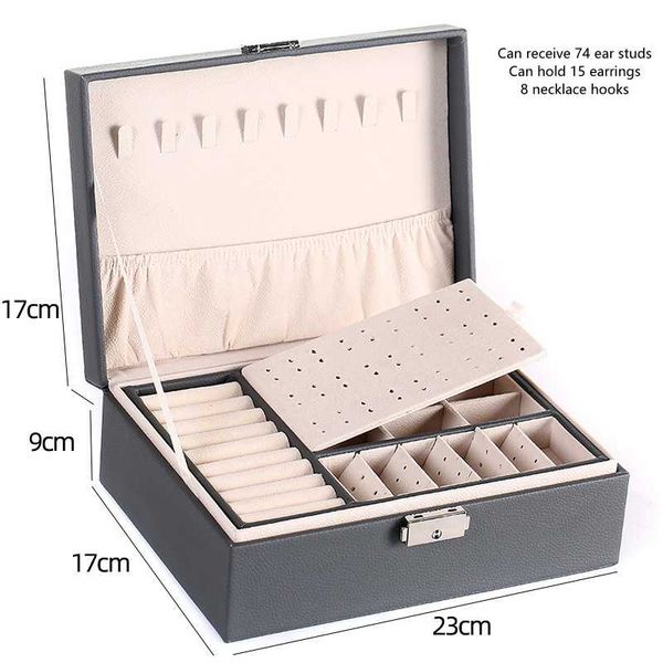 

jewelry pouches, bags double-layer velvet box, Pink;blue