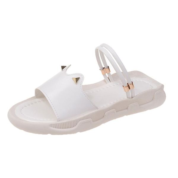

slippers 2021 summer women's shoes with sandals platform korean version of rome fashion flat for women, Black