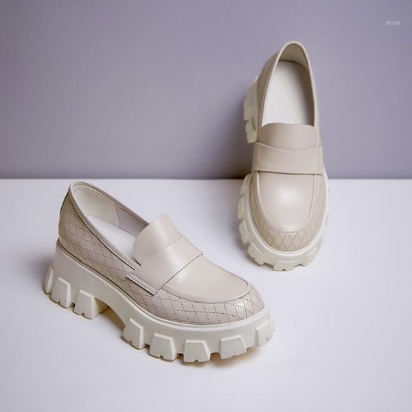 

dress shoes mljuese 2021 women pumps autumn spring soft cow leather beige color round toe slip on high heels lady party wedding1, Black