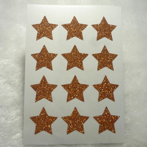 

gift wrap 19mm/0.75inch mini bronze copper glitter star sticker