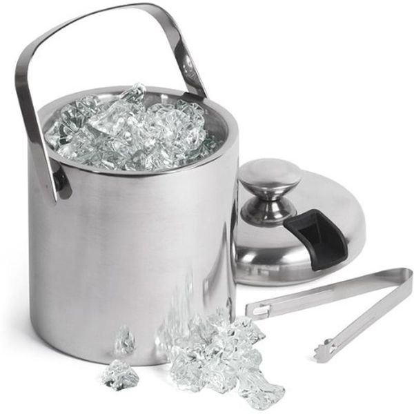 

1.3l beer champagne keg double wall grade 304 stainless steel ice bucket with tong cube clip strainer buckets and coolers