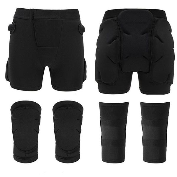

elbow & knee pads ski protector buttock pad pants single-board skating skateboard roller equipment, Black;gray