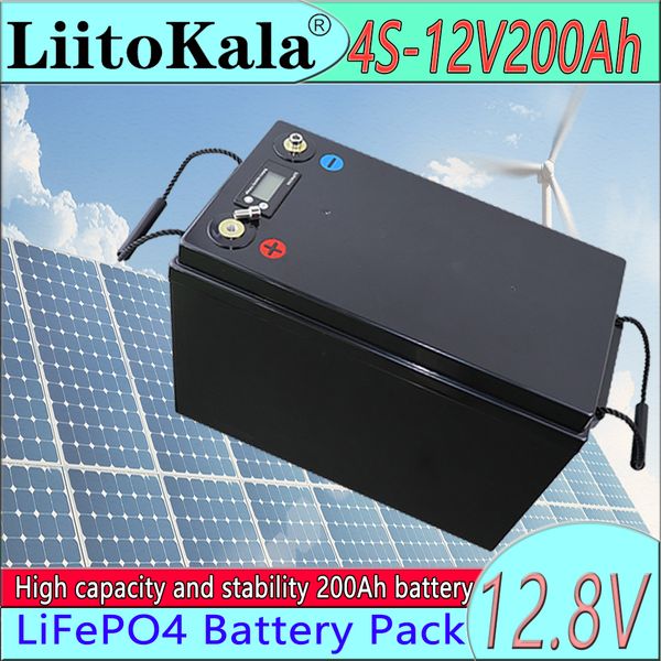

liitokala 12.8v200ah high energy storage battery pack, 12v 200ah outdoor camper batteries rv ups agv built-in protection board bms
