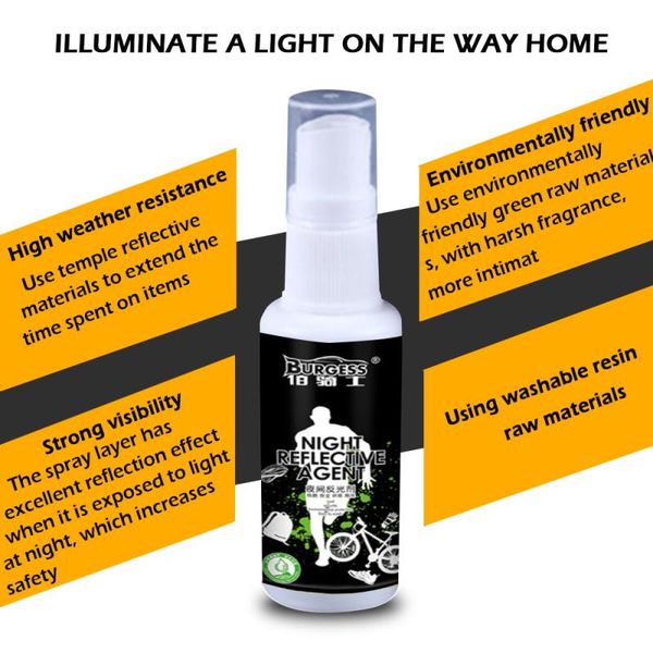 

party decoration night reflective spray safety tips running bike shoes helmet fluorescence paint anti accident mark 30ml
