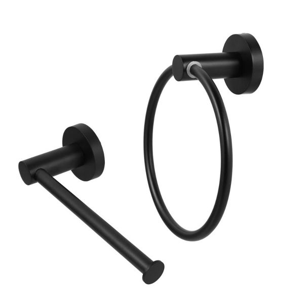 

toilet paper holders 2pcs wall-mounted towel ring bathroom hanging rod rack