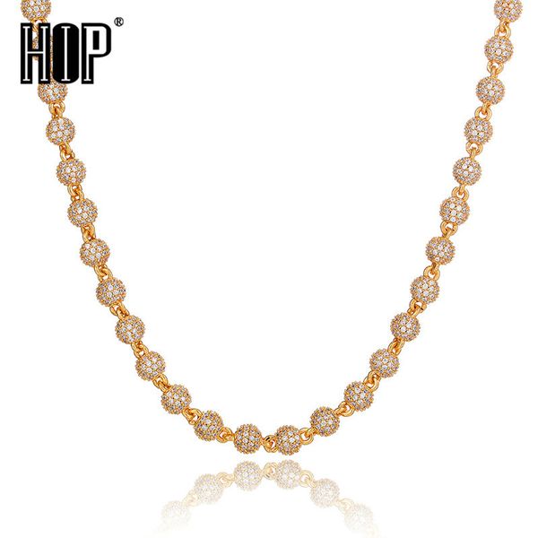 Hip Hop 6MM Bling Iced Out Round AAA + CZ Stones Cubic Zirconia Catene a sfera Collane Bracciale per uomo Donna Girocolli Kit di gioielli X0509