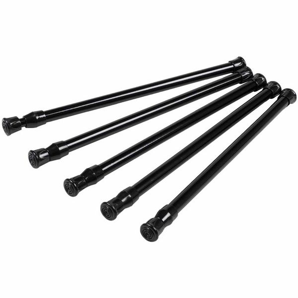 

other home decor 5 pack cupboard bars tensions rod spring curtain for diy projects, extendable width, 11.81 to 20 inches (black)