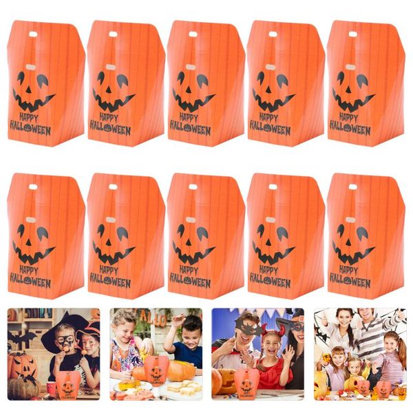 

gift wrap 10pcs pumpkin party bags biscuit chocolate candy box popcorn bag