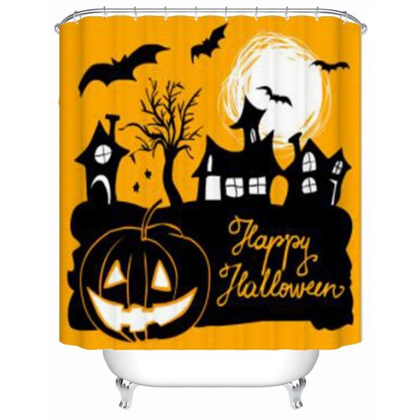 

shower curtains happy halloween curtain pumpkin holiday bathroom set with hooks waterproof