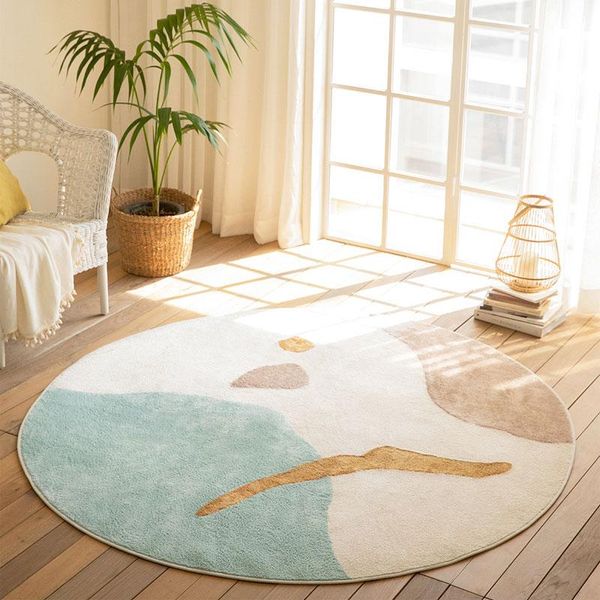 

carpets round carpet for living room soft shaggy nordic kids fluffy thick rugs chair simple parlor bedroom mat floor