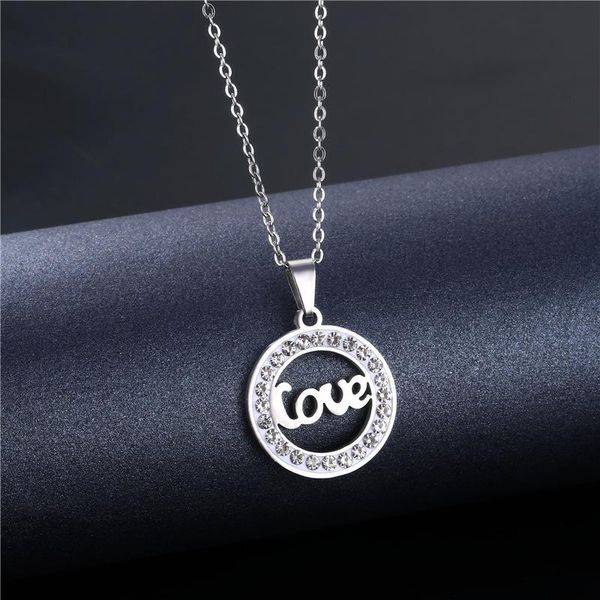 

chokers stainless steel necklace love pendants accessories monther's days gifts fashion female party collarbone chain, Golden;silver