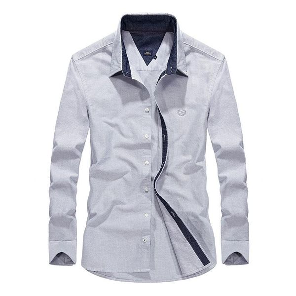 

men shirts long sleeve casual plus size loose male cotton lapel shirt youth streetwear pure color men's, White;black