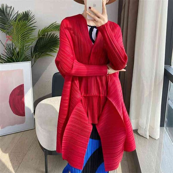 

lanmrem fold irregular windbreaker women autumn and fashion casual coat shawl female elegant 2d1238 210914, Tan;black