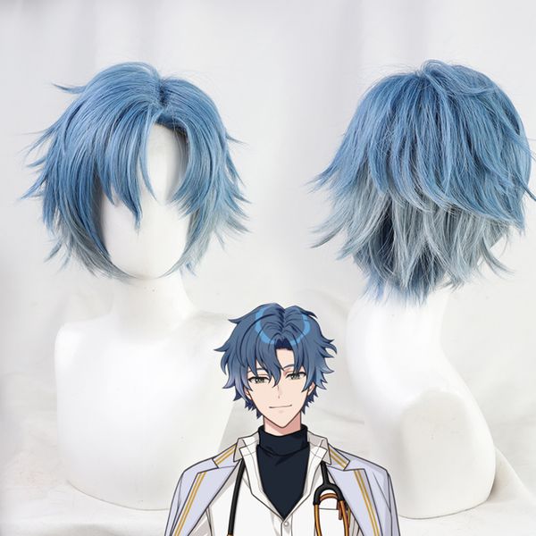 

figaro wigs short cosplay wig halloween game party synthetic hair + wig cap, Black
