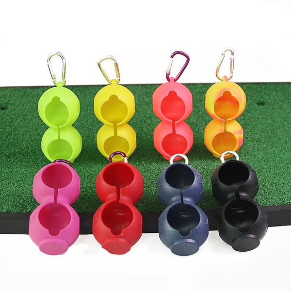 

golf training aids 1pcs portable ball protective holder cover silicone double case sport accessories 5 colors