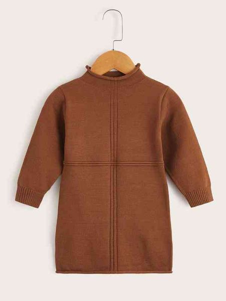 

baby mock neck sweater dress she, Red;yellow