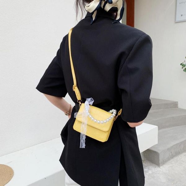 

waist bags women fashionable shoulder for retro mini with lace tie tote bag crocodile pattern crossbody