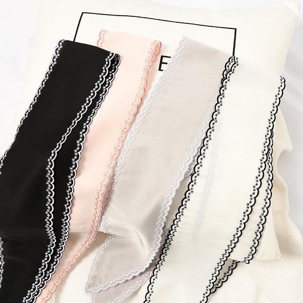 

scarves lace design skinny scarf women solid color slim bandana elegant headwear [6342], Blue;gray