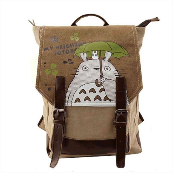 

women canvas backpack anime neighbor totoro cartoon printing backpacks fashion natsume girls shoulder schoolbag mochila feminina