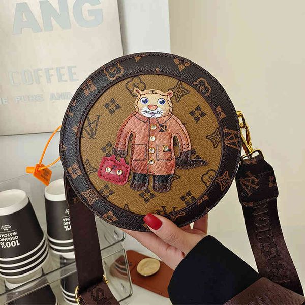 

2022 factory outlet bag women new single shoulder messenger women's printed mr. tiger small net red round cake bag tide vk51