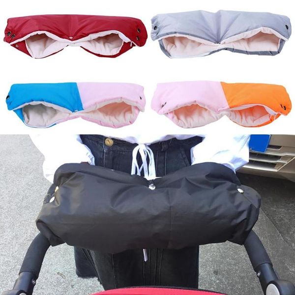 

cycling gloves winter warm pram cart stroller mitten hand cover baby carriage pushchair glove, Black