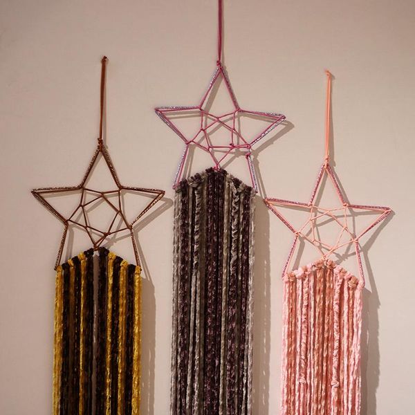 

decorative objects & figurines home wall hanging decoration hand-woven dream catcher simple five-pointed star ornament for bedroom living ro