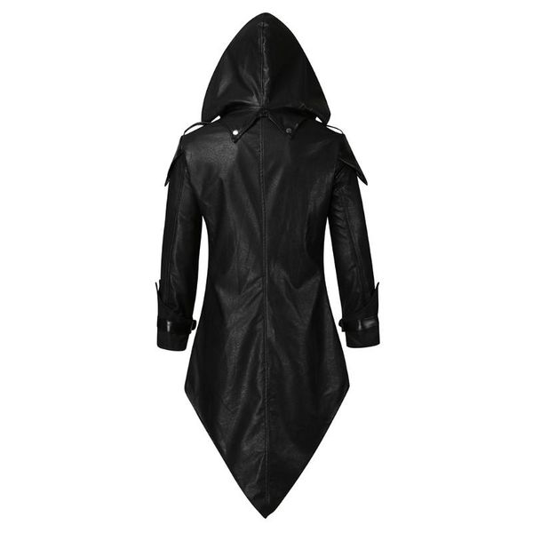 

men's jackets vintage long jacket black clothing turn-down collar hood181q, Black;brown