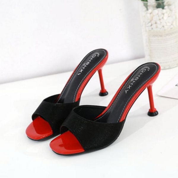

cresfimix women classic black stiletto heels for summer lady casual spring heel sandals sandales femmes b6014