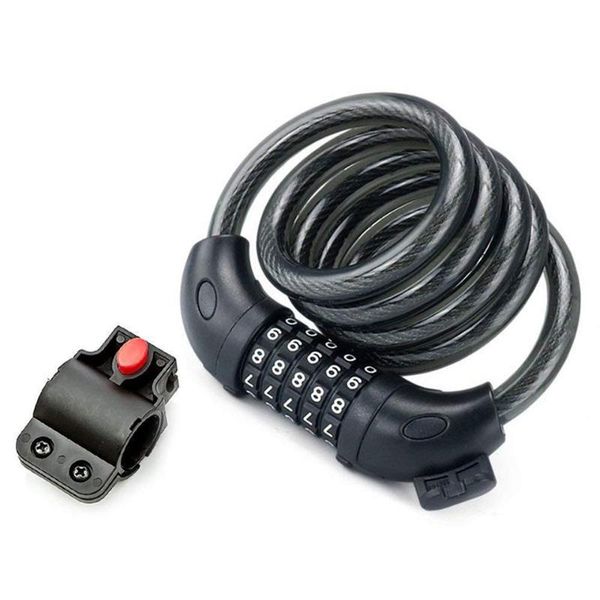 

bike locks lock 5 digit code combination bicycle security cable spiral cycling outdoor riding equipment