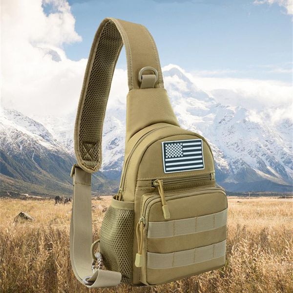 

outdoor bags hiking trekking bag men's chest with bottle cover sports climbing tactical camping hunting fishing one shoulder