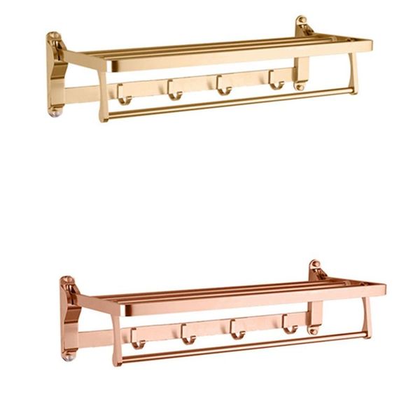 

towel holder bathroom space aluminum rose gold hanger fold mabath rack wall mount washroom shelf racks
