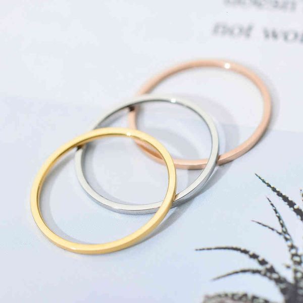

love ring zmzy round s for women thin stainless steel wedding simplicity fashion jewelry wholesale bijoux 1mm, Slivery;golden