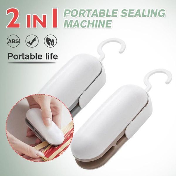 

party favor 2 in 1 portable sealing machine mini kitchen storage and organization household food clip heat