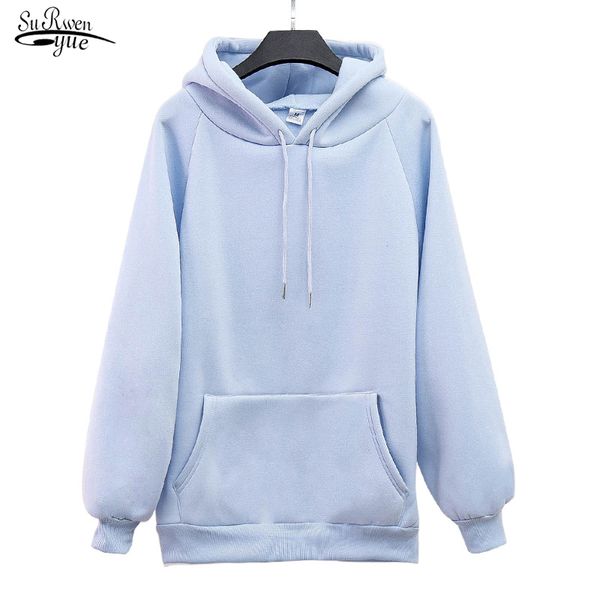 

fleece hoodie women's sweatshirts fashion oversize ladies pullovers warm pocket hooded jacket winter clothing 11618 210508, Black
