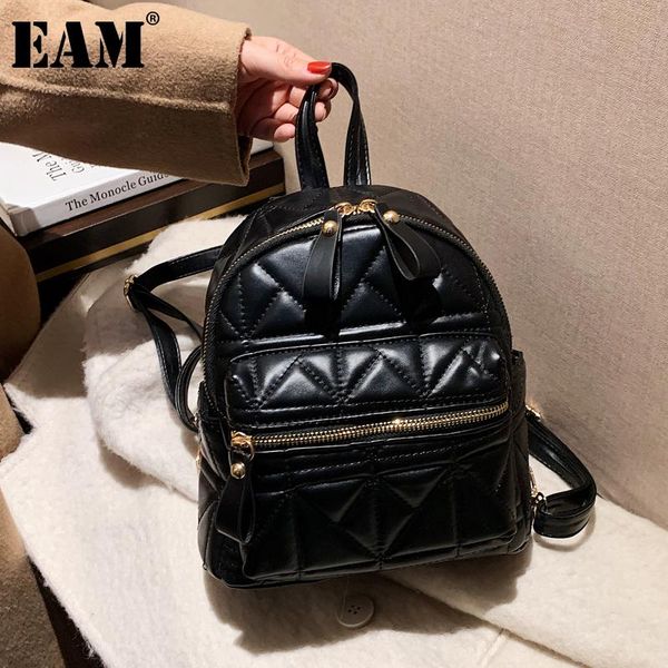 

backpack [eam] women early spring trend black brief pu leather personality all-match travel bag fashion tide 2021 18a1538