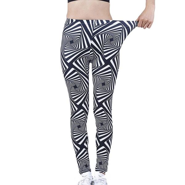 

women's leggings ljcuiyao black white geometric ladies workout high waist leggins women casual fitness push up spandex pants