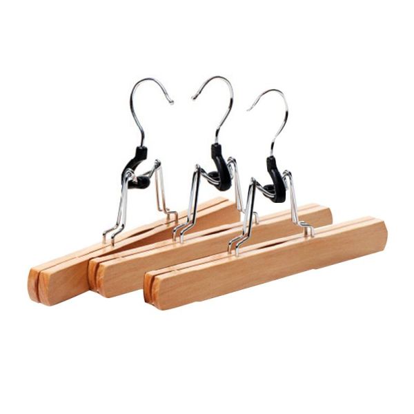 

clothing & wardrobe storage 3 pcs natural wood pants hangers skirt clips slack hanger