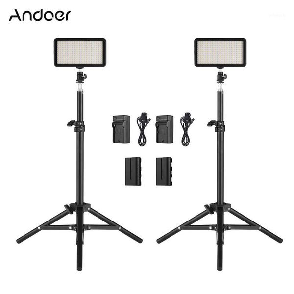 

andoer dslr camera led video light kit include 2pcs dimmable stand for ildc1