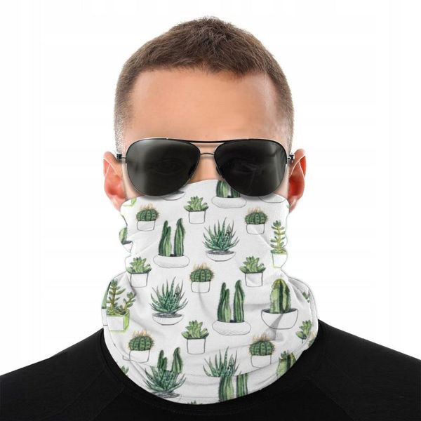 

scarves watercolour cacti and succulent neck face mask halloween tube tubular bandana dustproof headwear cycling climbing, Blue;gray