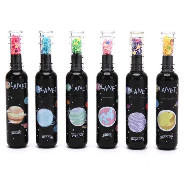 

highlighters 6pcs cute planet wine bottle mini highlighter marker pen drawing fluorecent writingtool school office supply, Black;red