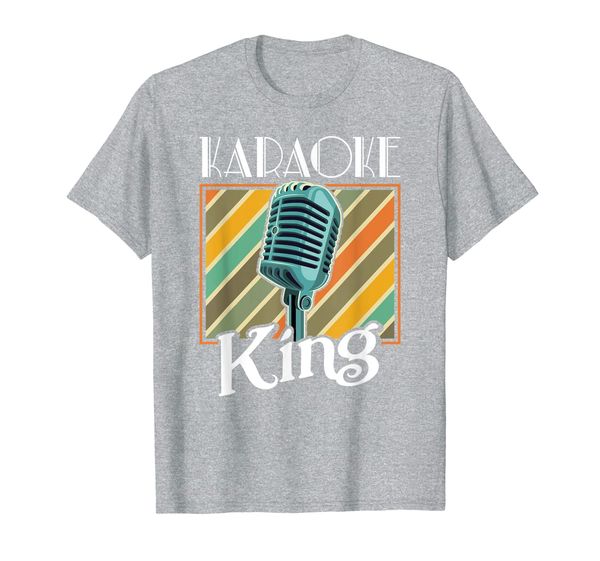 

karaoke king shirt retro karaoke microphone gift t-shirt, White;black