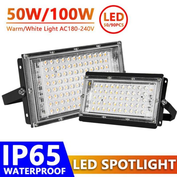 

floodlights 50w 100w led flood light ac180-240v outdoor floodlight spotlight waterproof street lamp landscape lighting home tool