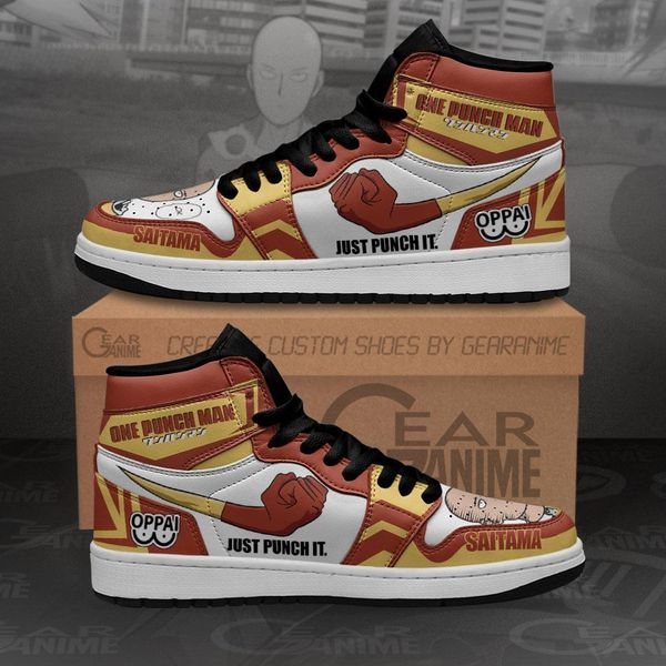 

saitama just punch it sneakers one man anime sho