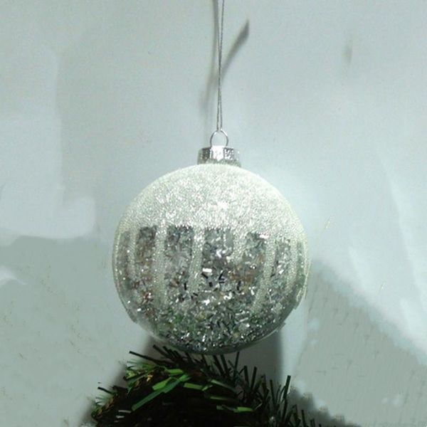 Party-Dekoration, 100 Stück/Packung, Durchmesser = 8 cm, kleine Größe, handgefertigte weiße Perlen, Glaskugel, Weihnachtsbaum-Hängekugel-Ornament