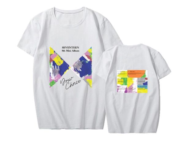 

men's t-shirts seventeen your choice short sleeve summer cool t-shirt round collar kpop mens womens, White;black