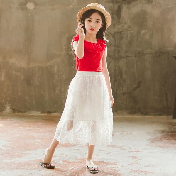 

skirts 2021 children skirt kids summer lace baby girls long fashion girl clothes 8 10 12 14 years, Blue