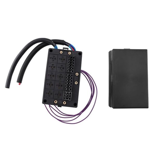 

parts 2021 with wiring harness 8-way blade holder + 10-way relay socket box dust-proof for car rv marine