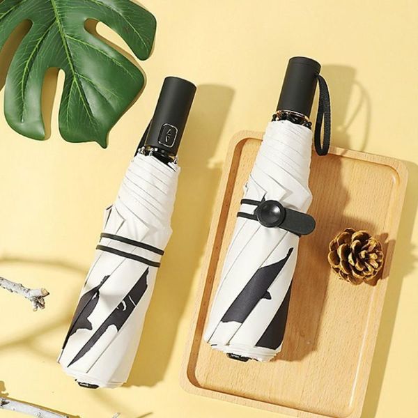 

umbrellas fully automatic umbrella fashion ultralight white sun 3 folding windproof paraguas household items eb50ys