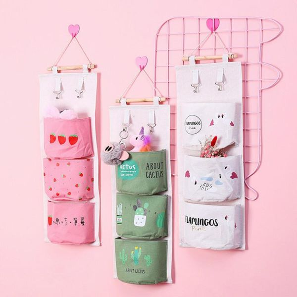 

cute hanging organizer cosmetic keys bags pouch classification debris storage girls bedroom wall-mount organizers boxes & bins
