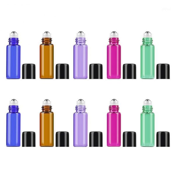 

storage bottles & jars 10/5ml rollerball bottle stainless steel ball glass essential oil refillable travel empty cosmetic portable